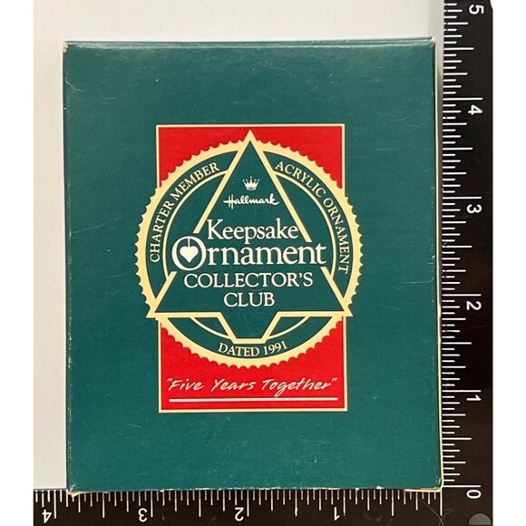 1991 HALLMARK KEEPSAKE COLLECTORS CLUB ORNAMENT QXC315-9. FIVE YEARS TOGETHER - Picture 1 of 3